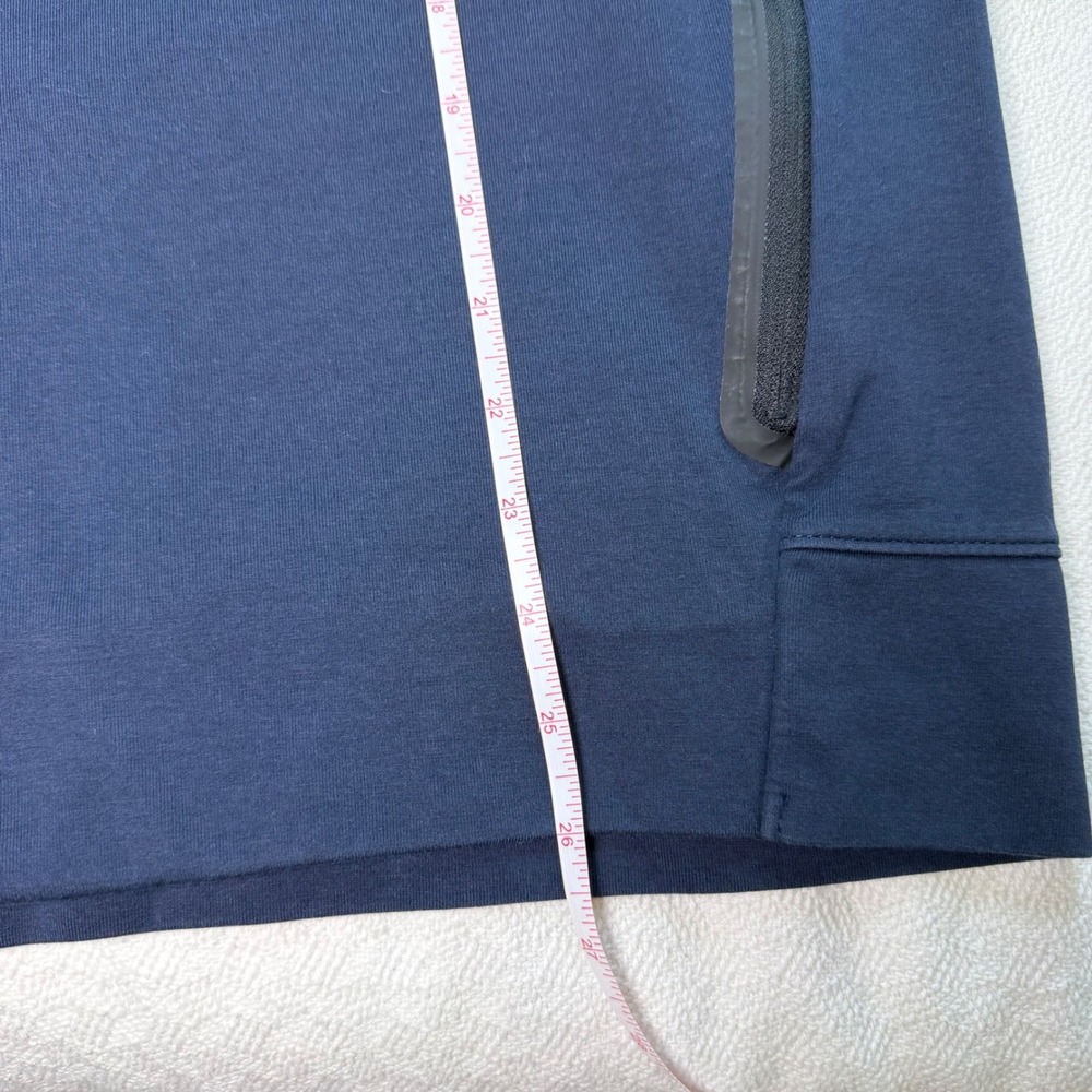 Old Navy Active Dynamic Fleece Hoodie Mens Small Navy Blue Zip Pocket Sweatshirt - Picture 7 of 10